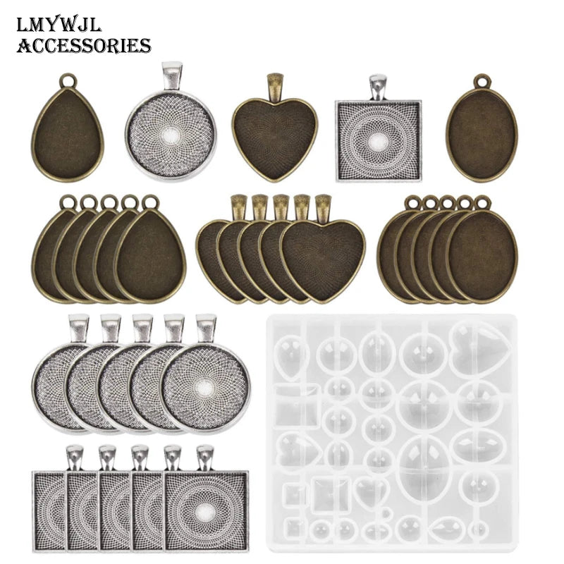 31pcs Time Jewelry Epoxy Mold Set for Necklace Pendant Making Material