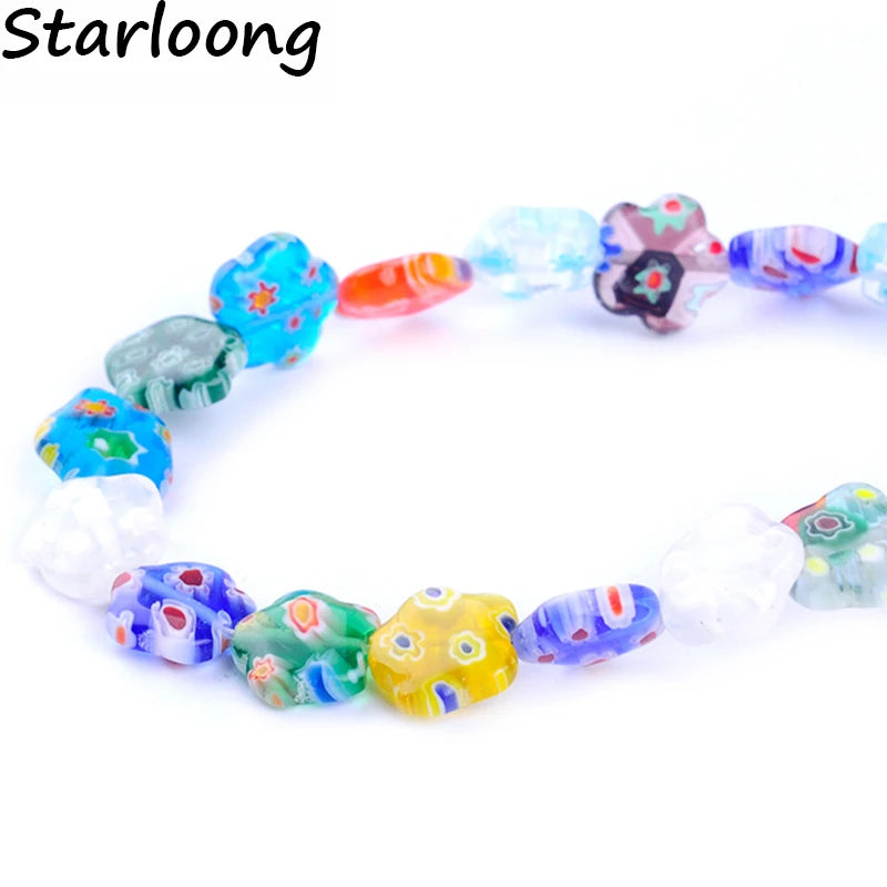 31pcs Mixed Flower Lampwork Glass Beads for DIY Jewelry Making