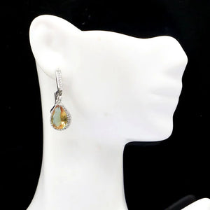 31x10mm Zultanite CZ Water Drop 925 Silver Earrings