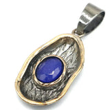 Neo-Gothic Vintage Silver Pendant with Sapphire Pink Tourmaline