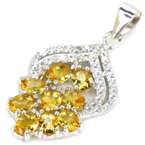 2.1g Real Sapphire Pink Tourmaline Citrine Tanzanite 925 Sterling Silver Pendant