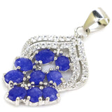 2.1g Real Sapphire Pink Tourmaline Citrine Tanzanite 925 Sterling Silver Pendant