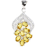 2.1g Real Sapphire Pink Tourmaline Citrine Tanzanite 925 Sterling Silver Pendant