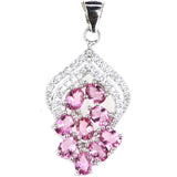 2.1g Real Sapphire Pink Tourmaline Citrine Tanzanite 925 Sterling Silver Pendant