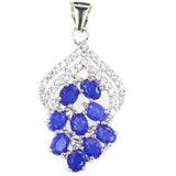 2.1g Real Sapphire Pink Tourmaline Citrine Tanzanite 925 Sterling Silver Pendant