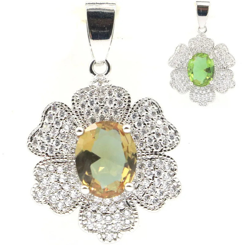 Stunning Zultanite CZ Silver Pendant, 3.8g, 31x20mm