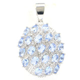 Stunning 3D Rich Violet Tanzanite CZ CZ Silver Pendant