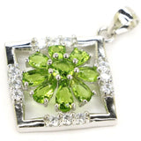 Green Peridot Emerald Pendant 925 Sterling Silver Gift For Sister