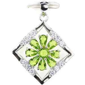 Green Peridot Emerald Pendant 925 Sterling Silver Gift For Sister
