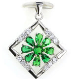 Green Peridot Emerald Pendant 925 Sterling Silver Gift For Sister