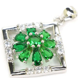 Green Peridot Emerald Pendant 925 Sterling Silver Gift For Sister
