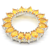 Golden Citrine CZ Women Wedding 925 Silver Pendant