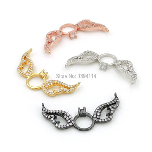 Micro Pave CZ Wings & Ring Charm for Necklaces