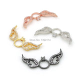 Micro Pave CZ Wings & Ring Charm for Necklaces