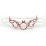 Micro Pave CZ Wings & Ring Charm for Necklaces
