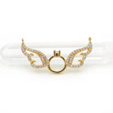 Micro Pave CZ Wings & Ring Charm for Necklaces