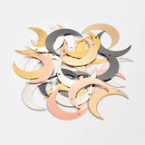 Brass Geometric Crescent Charm Pendant for Necklace Earring Making