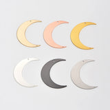 Brass Geometric Crescent Charm Pendant for Necklace Earring Making