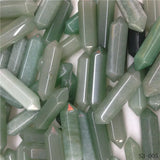 Green Aventurine Hexagon Prism Stone Pendants Charms for Jewelry Making