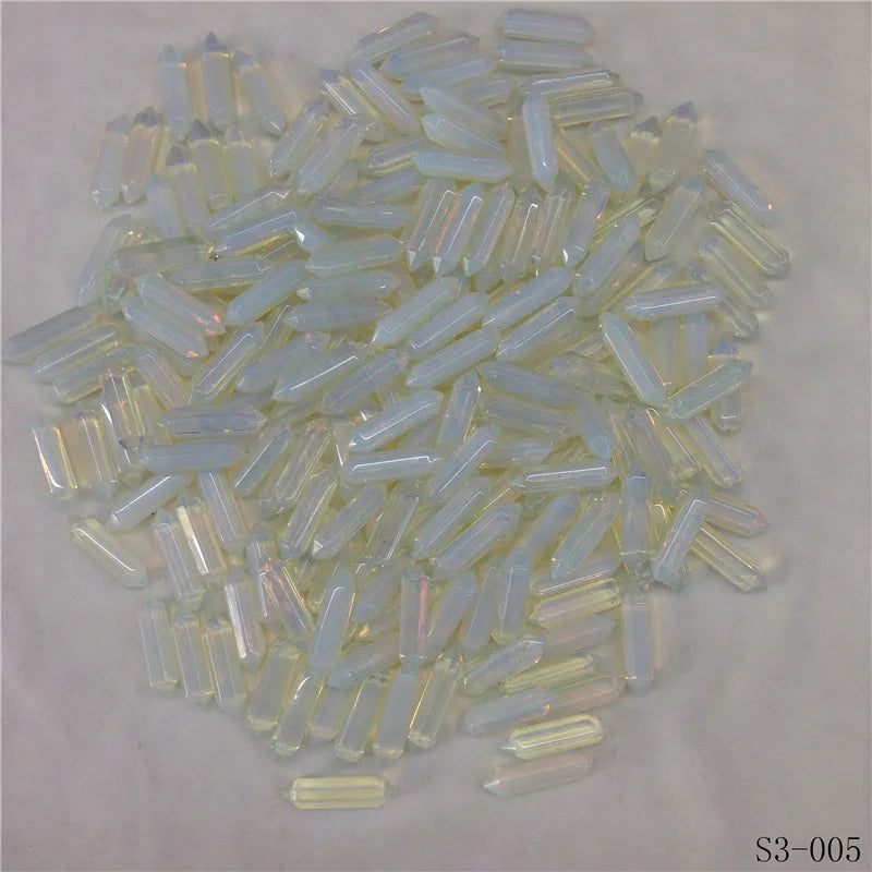 Natural Crystal Opal Hexagon Prism Stone Pendants for DIY Jewelry Making