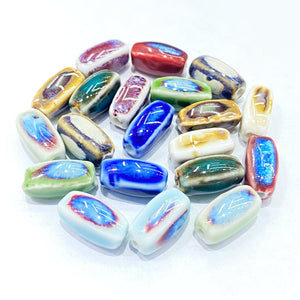 32 Colors Ceramic Spacer Beads Abstract Colorful Small Size For Jewelry Making