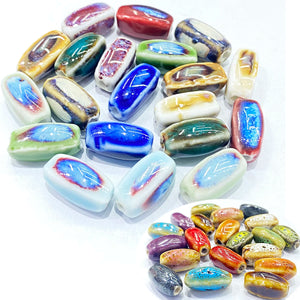 32 Colors Ceramic Spacer Beads Abstract Colorful Small Size For Jewelry Making