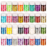 32 Colors Nail Art Glitter Resin Craft Emit Glitter Powder for Face