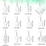 32 Pcs Sublimation Earring Blank Heat Transfer Hooks Unfinished Wood Teardrop
