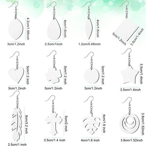 32 Pcs Sublimation Earring Heat Transfer Hooks Unfinished Wood Earrings