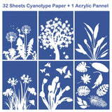 32 Pcs Sun Printing Paper Cyan Kit A5 Solar Drawing Sensitive Natural