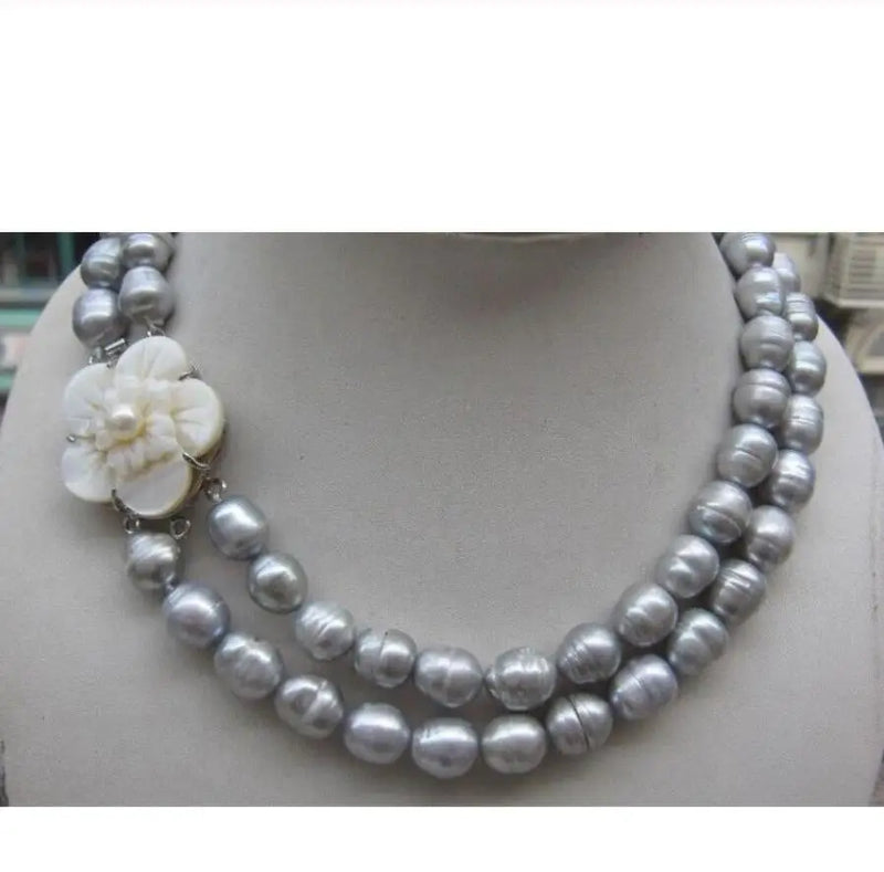 32'' AAA 9-10MM Gray South Sea Pearl Necklace