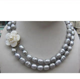 32'' AAA 9-10MM Gray South Sea Pearl Necklace
