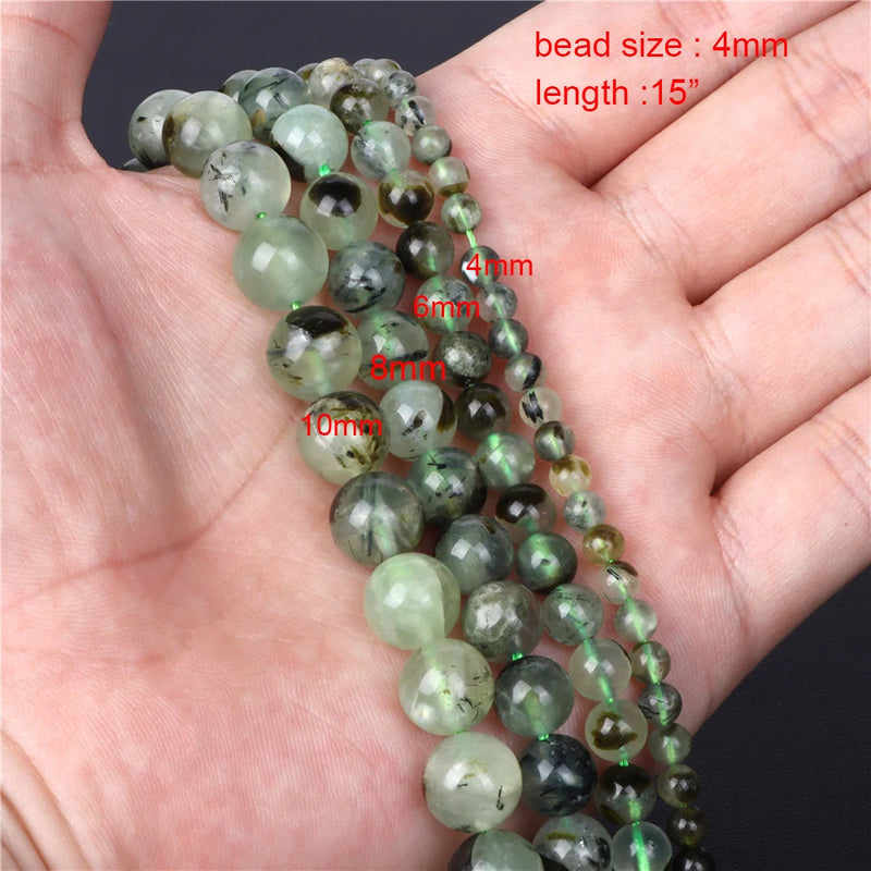 Natural Prehnites Bead Faceted Round Irregular Shape Mineral Stone Beads