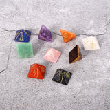 Engraved Japanese Symbol Chakra Stone Set - Reiki Ornaments