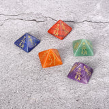 Engraved Japanese Symbol Chakra Stone Set - Reiki Ornaments