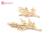 6PCS 36*24MM Silver Plated Pine Leaves Tree Leaf Charms Pendants DIY Jewelry