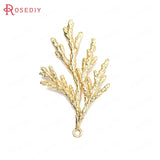 6PCS 36*24MM Silver Plated Pine Leaves Tree Leaf Charms Pendants DIY Jewelry