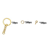 320Pcs Keyring Split Ring Key Holder Eye Pins Hooks DIY Jewelry Making Kits