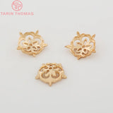 9.5MM 24K Plated Brass Snowflake Beads Caps High Diy Jewelry Accessories