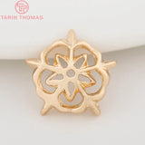 9.5MM 24K Plated Brass Snowflake Beads Caps High Diy Jewelry Accessories