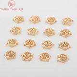 9.5MM 24K Plated Brass Snowflake Beads Caps High Diy Jewelry Accessories