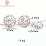 9.5MM 24K Plated Brass Snowflake Beads Caps High Diy Jewelry Accessories