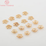 9.5MM 24K Plated Brass Snowflake Beads Caps High Diy Jewelry Accessories