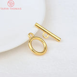 4 Sets 15MM/22MM 24K Plated Brass Toggle Bracelet Clasps
