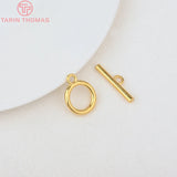 4 Sets 15MM/22MM 24K Plated Brass Toggle Bracelet Clasps