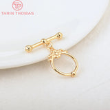 6 Sets 24K Brass Toggle Clasps for DIY Jewelry