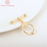 6 Sets 24K Brass Toggle Clasps for DIY Jewelry