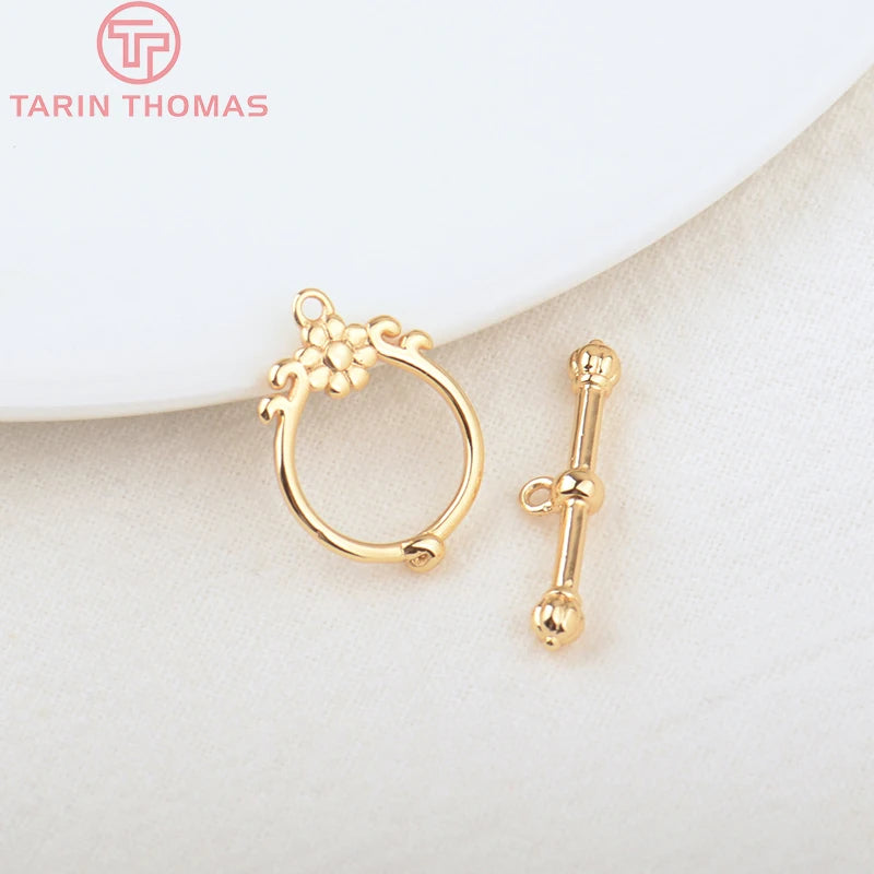 6 Sets 24K Brass Toggle Clasps for DIY Jewelry