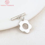 6 Sets 13MM 24K Plated Brass Flower Bracelet Clasps