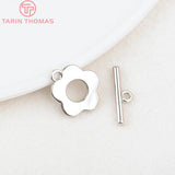 6 Sets 13MM 24K Plated Brass Flower Bracelet Clasps